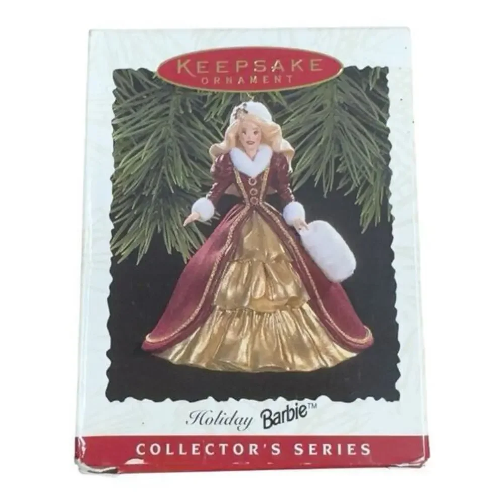 New 1996 Hallmark Keepsake Ornament Holiday Barbie 4th In Series